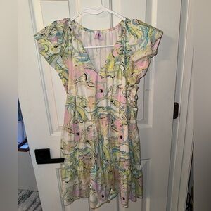 Buddy love ronnie mini dress tie dye citron marble